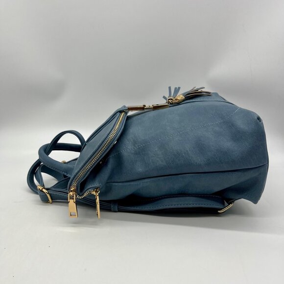 Miztique Blue Vegan Leather Diana Flip Over Backpack main image 8